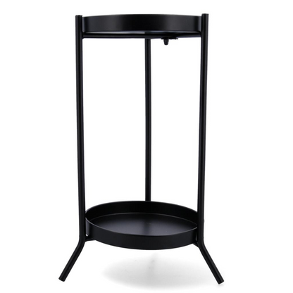 KROWN - Soporte de Acero para Dos Macetas, Negro, Dimensiones 26x51 cm