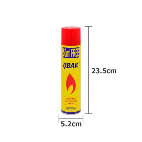 Gas para Mecheros 300 ml con 5 Adaptadores para Recargar Encendedores y Mecheros