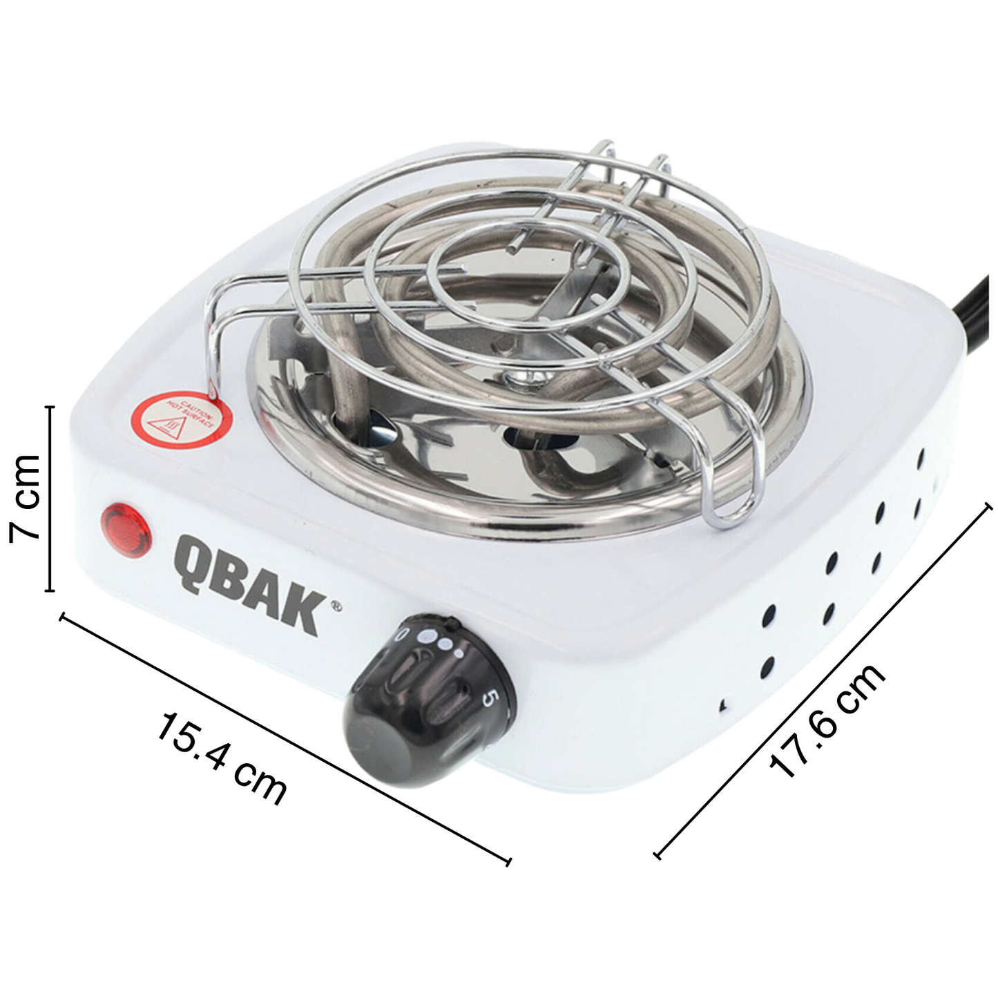 KROWN - Hornillo Eléctrico Portátil de 500W, Encendedor de Carbón para Cachimba o Shisha, Antiadherente Esmaltado de Acero Inoxidable