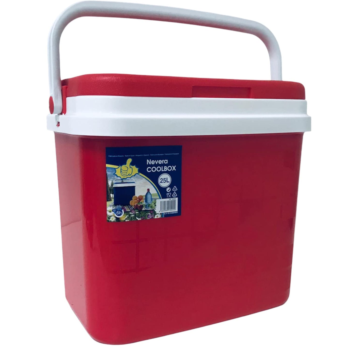 Nevera Portátil Térmica, Rojo y Blanco