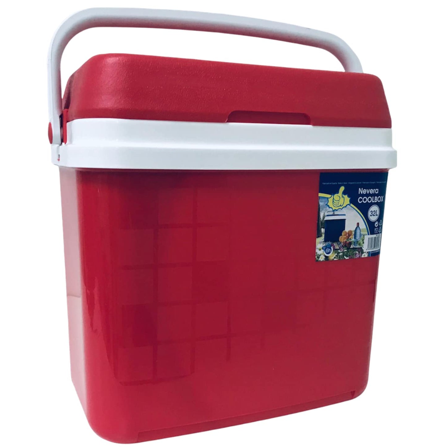 Nevera Portátil Térmica, Rojo y Blanco