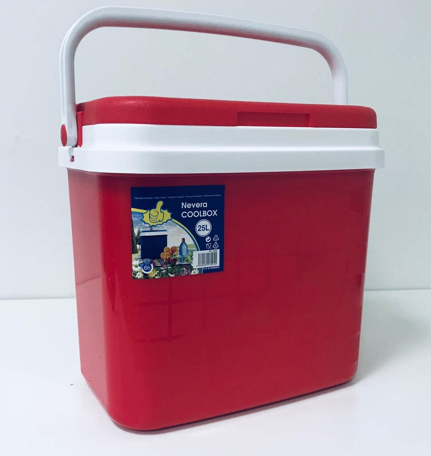 Nevera Portátil Térmica, Rojo y Blanco