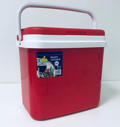 Nevera Portátil Térmica, Rojo y Blanco