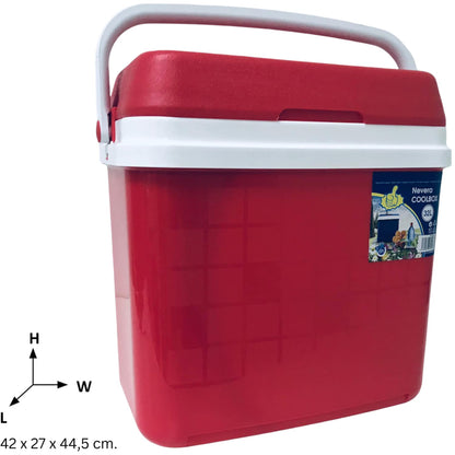 Nevera Portátil Térmica, Rojo y Blanco
